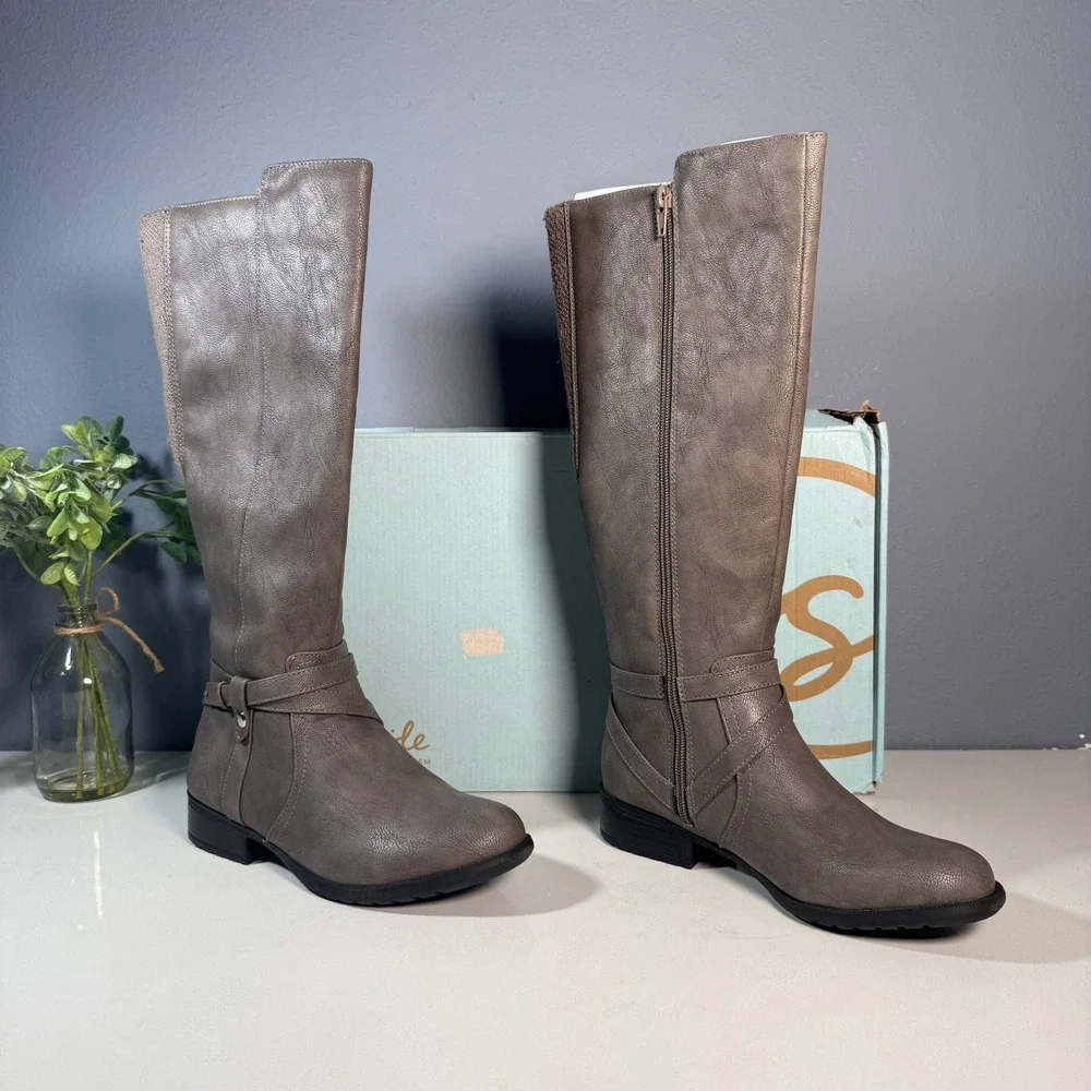 LifeStride Xtrovert Gray‎ Water Resistant Tall Riding Boots Size 6.5M